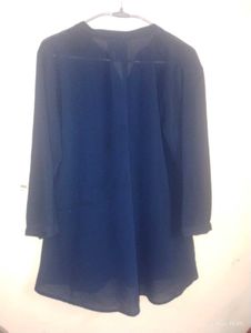Chiffon Beutiful Blue Colour Stylish Shirt