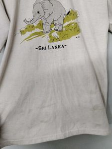 Sri Lanka Print Tshirt Size M With Flaws
