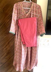 Pink Printed Kurta Set