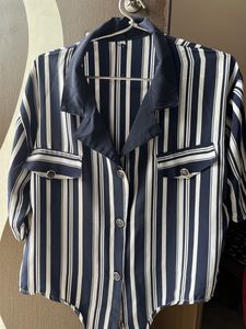 Blue And White Lining Shirt