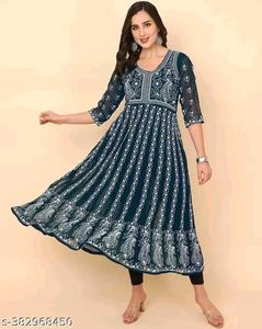 Elegant Embroidered Anarkali Kurti