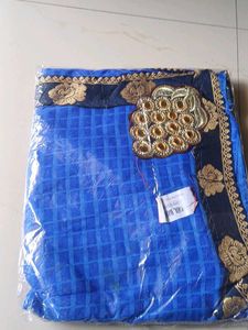 Elegant Blue Embroidered Saree