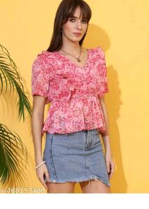 Pink Floral Ruffle Dress