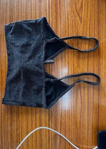 Divided H&amp;M Black Glittery Top