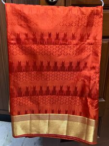 Orange Art Silk Saree