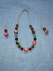 Beaded Necklace & Earring Set