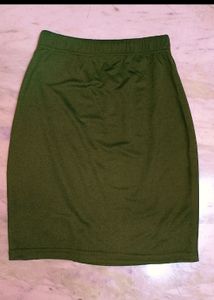 Olive Mini Skirt with Cutout