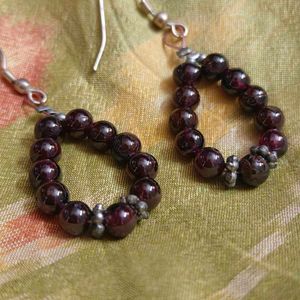 garnet dangle earring