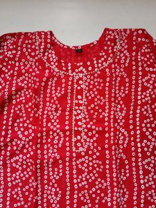 Red Bandhni Kurti