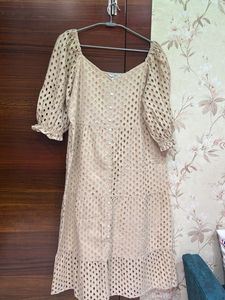 Eyelet Puff Sleeve Dress