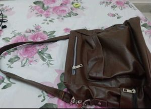 Brown Backpack Bag Leather Purse For Girls