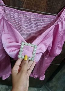 Pink Pearl Detail Top