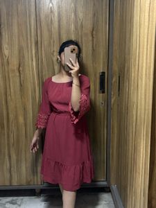 Chic Maroon Dress