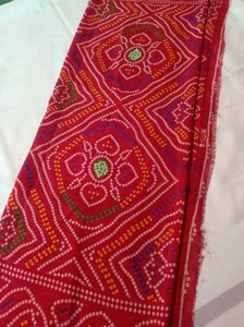 Red Bandhej Print Saree 😍