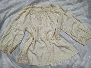 Cream Peasant Blouse