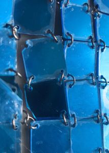 Rhombic Blue Squared Faux Mirror Halter Top