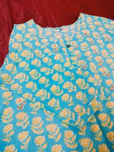 Summer Kurta Pant Set Woman Girls XXl Cotton Blue
