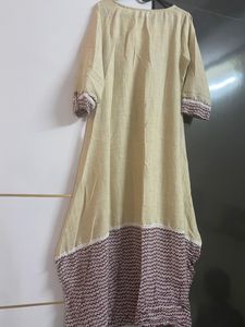 Summer Jute Kurti With Nice Detailing No Tag But Not Worn Due To Size Issue