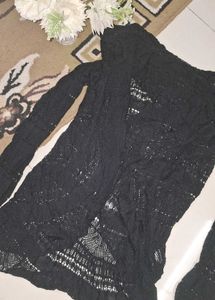 Black Net Shrug Full Sleeves