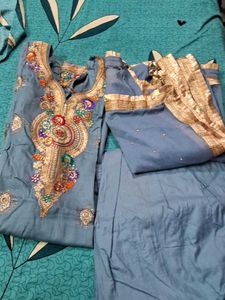 Blue Embroidered Salwar Kameez