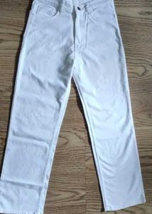 white denim jeans Straight Type