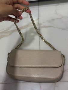 Mango Beige Chain Shoulder Bag
