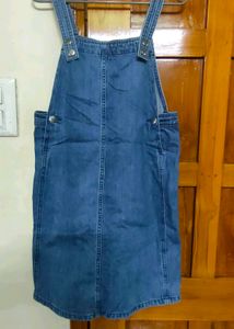 Denim Dungree Skirt With Tops