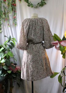 Mango Floral Print Mini Dress