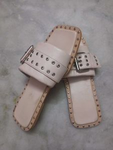 Roadster Black Studded Slides