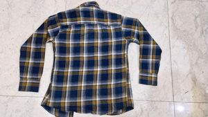 Boys Blue Colour Cotton Check Shirt .