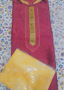 Maroon & Gold Kurta Set