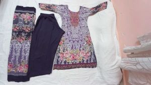 Dark Purple Pakistani Lawn Suit