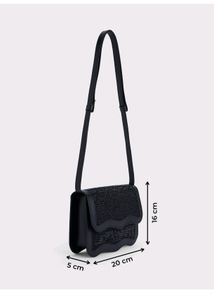 Iykyk Black Embellished Sling Bag..
