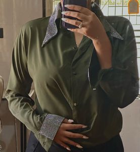 Embellished Olive Green Shirt ❤️‍🔥❤️‍🔥