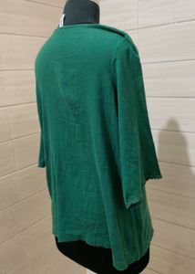 Imported Handwork Embroidered Green Tunic Top