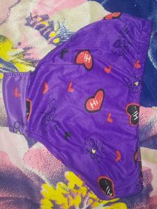 Purple Heart Print Panties