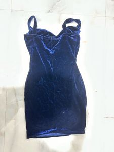 Urbanic Blue Velvet Bodycon Dress