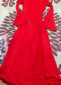 Red Maxi Dress with Slit