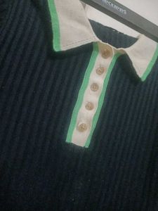 Retro Ribbed Polo Tee