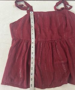 Maroon Sleeveless Top