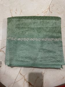 green organza saree