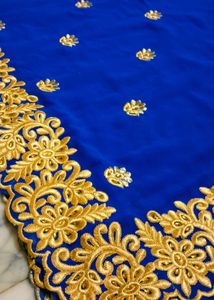 Blue Embroidered Saree