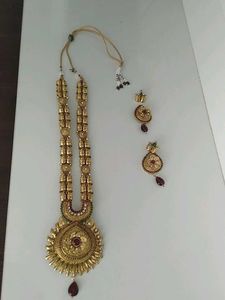 Gold Necklace and Earrings Set