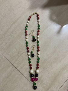 Beaded Necklace &amp; Earring Set