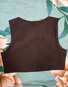 Shein Scoop Neck Sleeveless Ring Micro Crop Top