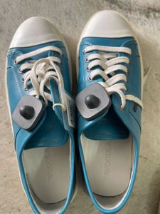 Blue Leather Sneakers