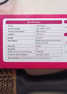 Agaro Hair Dryer And Volumizer