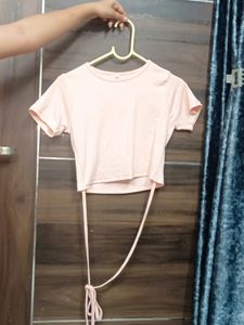 Peachy Tied Up Crop Top
