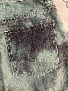 Urbanic Wash Print Green and Grey Denim Jeans