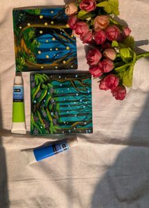 Mini Original Forest Acrylic Paintings (Set of 2)